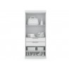 Manhattan Comfort Mulberry Open 3 Sectional Modern Wardrobe Corner Closet with 4 Drawers Front