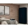 Manhattan Comfort Mulberry 2.0 Sectional Modern Armoire Wardrobe Closet with 2 Drawers in Tatiana Midnight Blue - Manhattan Comfort Mulberry 2.0 Sectional Modern Armoire Wardrobe Closet with 2 Drawers in Tatiana Midnight Blue
