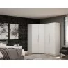 Manhattan Comfort Mulberry 3.0 Sectional Modern Corner Wardrobe Closet with 2 Drawers - Set of 2 in White - Manhattan Comfort Mulberry 3.0 Sectional Modern Corner Wardrobe Closet with 2 Drawers - Set of 2 in White