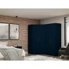 Manhattan Comfort Mulberry 3.0 Sectional Modern Corner Wardrobe Closet with 2 Drawers - Set of 2 in Tatiana Midnight Blue - Manhattan Comfort Mulberry 3.0 Sectional Modern Corner Wardrobe Closet with 2 Drawers - Set of 2 in Tatiana Midnight Blue