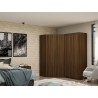 Manhattan Comfort Mulberry 3.0 Sectional Modern Corner Wardrobe Closet with 2 Drawers - Set of 2 in Brown