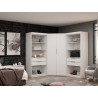 Manhattan Comfort Mulberry 2.0 Semi Open 3 Sectional Modern Wardrobe Corner Closet with 4 Drawers - Set of 3 in White
