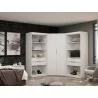 Manhattan Comfort Mulberry 2.0 Semi Open 3 Sectional Modern Wardrobe Corner Closet with 4 Drawers - Set of 3 in White - Manhattan Comfort Mulberry 2.0 Semi Open 3 Sectional Modern Wardrobe Corner Closet with 4 Drawers - Set of 3 in White
