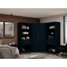 Manhattan Comfort Mulberry 2.0 Semi Open 3 Sectional Modern Wardrobe Corner Closet with 4 Drawers - Set of 3 in Tatiana Midnight Blue