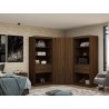 Manhattan Comfort Mulberry 2.0 Semi Open 3 Sectional Modern Wardrobe Corner Closet with 4 Drawers - Set of 3 in Brown
