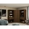 Manhattan Comfort Mulberry 2.0 Semi Open 3 Sectional Modern Wardrobe Corner Closet with 4 Drawers - Set of 3 in Brown - Manhattan Comfort Mulberry 2.0 Semi Open 3 Sectional Modern Wardrobe Corner Closet with 4 Drawers - Set of 3 in Brown