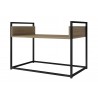Ellis 27.76" Coffee Table in Dark Oak and Black - Angled
