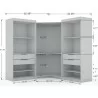 Manhattan Comfort Mulberry 3.0 Sectional Modern Wardrobe Corner Closet with 4 Drawers - Set of 3 in White - Manhattan Comfort Mulberry 3.0 Sectional Modern Wardrobe Corner Closet with 4 Drawers - Set of 3 in White