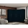 Manhattan Comfort Mulberry 3.0 Sectional Modern Wardrobe Corner Closet with 4 Drawers - Set of 3 in Tatiana Midnight Blue - Manhattan Comfort Mulberry 3.0 Sectional Modern Wardrobe Corner Closet with 4 Drawers - Set of 3 in Tatiana Midnight Blue