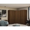 Manhattan Comfort Mulberry 3.0 Sectional Modern Wardrobe Corner Closet with 4 Drawers - Set of 3 in Brown