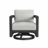 Sunset West Malibu Swivel Chair in Cast Silver, No Welt - Sunset West Malibu Swivel Chair in Cast Silver, No Welt