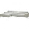 J&M Furniture Lecoultre Light Grey Leather Sectional 001
