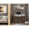 Manhattan Comfort Hampton 35.43 Home Office Desk with Solid Wood Legs in White
