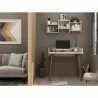 Manhattan Comfort Hampton 35.43 Home Office Desk with Solid Wood Legs in Off White - Manhattan Comfort Hampton 35.43 Home Office Desk with Solid Wood Legs in Off White