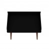 Manhattan Comfort Hampton 35.43 Home Office Desk with Solid Wood Legs in Black Top