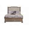 Alpine Furniture Melbourne California / Standard King Sleigh Bed w/Upholstered Headboard, French Truffle - Front Angle
