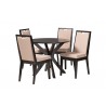 Baxton Studio Eira Modern Sand Fabric and Dark Brown Finished Wood 5 Piece Dining Set - Set in Front Side Angle