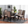 Baxton Studio Eira Modern Sand Fabric and Dark Brown Finished Wood 7 Piece Dining Set - Lifestyle