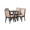 Baxton Studio Ansa Modern Sand Fabric and Dark Brown Finished Wood 5-Piece Dining Set - Set in Front Side Angle