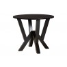 Baxton Studio Ansa Modern Sand Fabric and Dark Brown Finished Wood 5-Piece Dining Set - Table in Front Side Angle