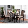 Baxton Studio Ansa Modern Sand Fabric and Dark Brown Finished Wood 5-Piece Dining Set - Lifestyle