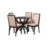 Baxton Studio Rika Modern Sand Fabric and Dark Brown Finished Wood 5-Piece Dining Set - Set in Front Side Angle