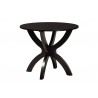 Baxton Studio Rika Modern Sand Fabric and Dark Brown Finished Wood 5-Piece Dining Set - Table in Front Side Angle
