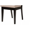 Baxton Studio Rika Modern Sand Fabric and Dark Brown Finished Wood 5-Piece Dining Set - Seat Closeup Base Angle