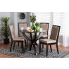 Baxton Studio Rika Modern Sand Fabric and Dark Brown Finished Wood 5-Piece Dining Set - Lifestyle