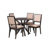 Baxton Studio Mana / Kai Modern Sand Fabric and Dark Brown Finished Wood 5-Piece Dining Set - Set in Front Side Angle