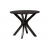 Baxton Studio Mana / Kai Modern Sand Fabric and Dark Brown Finished Wood 5-Piece Dining Set - Table in Front Side Angle