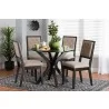 Baxton Studio Mana / Kai Modern Sand Fabric and Dark Brown Finished Wood 5-Piece Dining Set - Lifestyle - Baxton Studio Mana / Kai Modern Sand Fabric and Dark Brown Finished Wood 5-Piece Dining Set - Lifestyle
