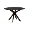 Baxton Studio Mana Modern Sand Fabric and Dark Brown Finished Wood 7-Piece Dining Set - Table in Front Side Angle