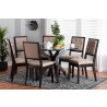 Baxton Studio Mana Modern Sand Fabric and Dark Brown Finished Wood 7-Piece Dining Set - Lifestyle