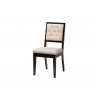 Baxton Studio Noe Modern Sand Fabric and Dark Brown Finished Wood 5-Piece Dining Set - Chair in Front Side Angle