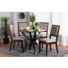 Baxton Studio Noe Modern Sand Fabric and Dark Brown Finished Wood 5-Piece Dining Set - Lifestyle