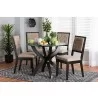 Baxton Studio Noe Modern Sand Fabric and Dark Brown Finished Wood 5-Piece Dining Set - Lifestyle - Baxton Studio Noe Modern Sand Fabric and Dark Brown Finished Wood 5-Piece Dining Set - Lifestyle