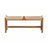 Baxton Studio Saura Mid-Century Modern Oak Brown Finished Wood and Hemp Dining Bench - Front - Baxton Studio Saura Mid-Century Modern Oak Brown Finished Wood and Hemp Dining Bench - Front