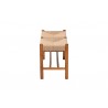 Baxton Studio Saura Mid-Century Modern Oak Brown Finished Wood and Hemp Dining Bench - Side