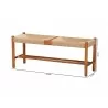 Baxton Studio Saura Mid-Century Modern Oak Brown Finished Wood and Hemp Dining Bench - With Dimensions - Baxton Studio Saura Mid-Century Modern Oak Brown Finished Wood and Hemp Dining Bench - With Dimensions