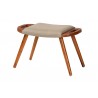 Baxton Studio Banner Mid-Century Modern Light Brown Fabric Upholstered and Oak Brown Finished Wood Accent Bench - Angled