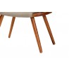 Baxton Studio Banner Mid-Century Modern Light Brown Fabric Upholstered and Oak Brown Finished Wood Accent Bench - Leg Close-up