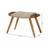 Baxton Studio Banner Mid-Century Modern Light Brown Fabric Upholstered and Oak Brown Finished Wood Accent Bench - With Dimensions - Baxton Studio Banner Mid-Century Modern Light Brown Fabric Upholstered and Oak Brown Finished Wood Accent Bench - With Dimensions