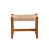 Baxton Studio Saura Mid-Century Modern Oak Brown Finished Wood and Hemp Accent Bench - Front