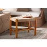 Baxton Studio Saura Mid-Century Modern Oak Brown Finished Wood and Hemp Accent Bench - Lifestyle