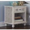 Hospitality Rattan Home Coastal Breeze One Drawer Nightstand w/Glass