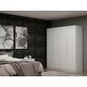 Manhattan Comfort Mulberry 2 Sectional Modern Wardrobe Closet with 4 Drawers - Set of 2 in White - Manhattan Comfort Mulberry 2 Sectional Modern Wardrobe Closet with 4 Drawers - Set of 2 in White