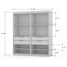 Manhattan Comfort Mulberry 2 Sectional Modern Wardrobe Closet with 4 Drawers - Set of 2 in White