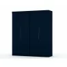Manhattan Comfort Mulberry 2 Sectional Modern Wardrobe Closet with 4 Drawers - Set of 2 in Tatiana Midnight Blue - Manhattan Comfort Mulberry 2 Sectional Modern Wardrobe Closet with 4 Drawers - Set of 2 in Tatiana Midnight Blue