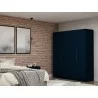 Manhattan Comfort Mulberry 2 Sectional Modern Wardrobe Closet with 4 Drawers - Set of 2 in Tatiana Midnight Blue - Manhattan Comfort Mulberry 2 Sectional Modern Wardrobe Closet with 4 Drawers - Set of 2 in Tatiana Midnight Blue